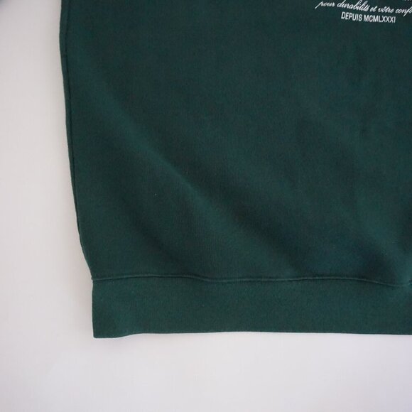 Vtg '90S Express Hunter Green Navy Embroidered Floral Cotton Crewneck Sweater XL - Picture 6 of 8